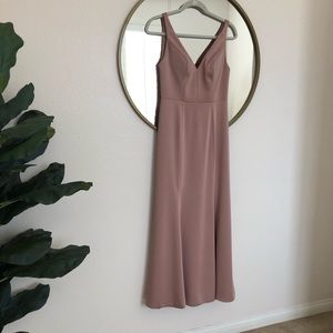 Jenny Yoo Jade Luxe Crepe Gown in Whipped Apricot